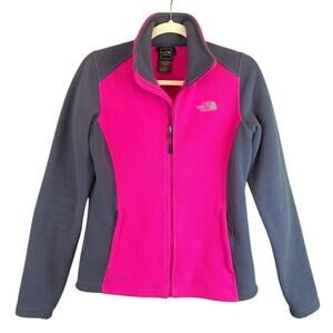 THE NORTH FACE Womens Khambu Fleece Flash Dry Jacket Flash Dry Sz SP Pink Gray